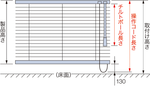 取付け高さ:ポール操作