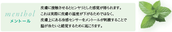 メントール接触冷感加工