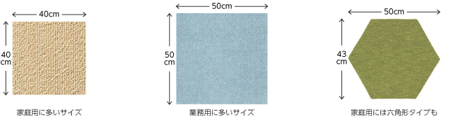 タイルカーペットの一般的なサイズ