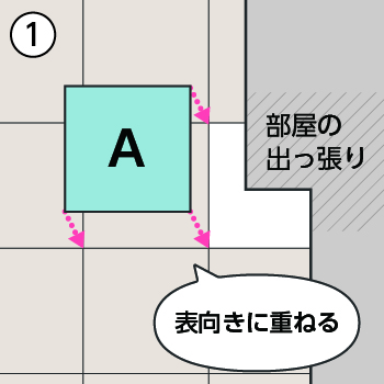 出っ張りのカット方法1