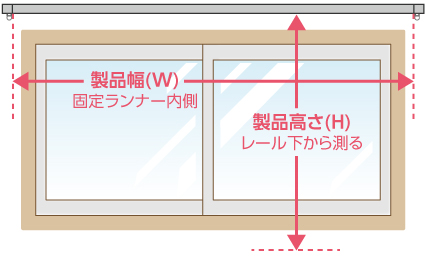 カーテンレール付け腰高窓