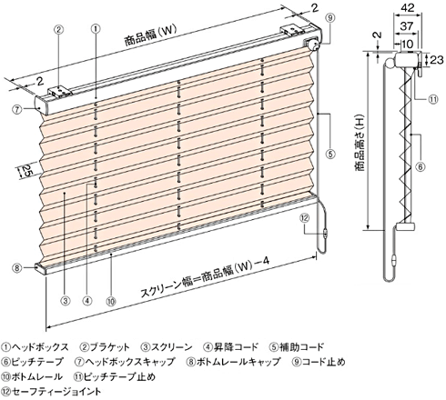 シングルスタイル・コード式 もなみ ニチベイ｜プリーツスクリーンの