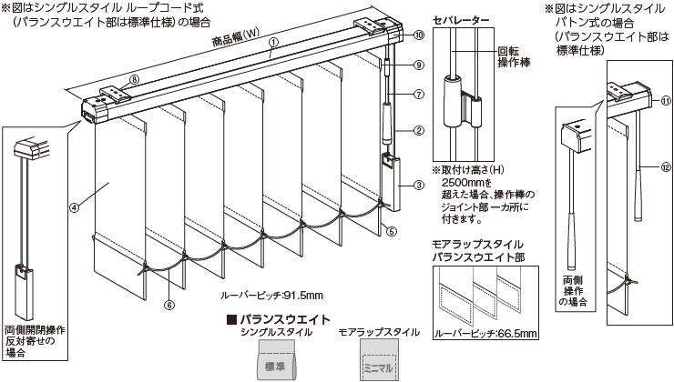 ニチベイ ニチベイ よこ型ブラインド 竹シリーズ 幅1550mm×高さ1750mm 右操作 ループコード長さ1400ｍｍ ナチュラル （直送品）  ブラインド